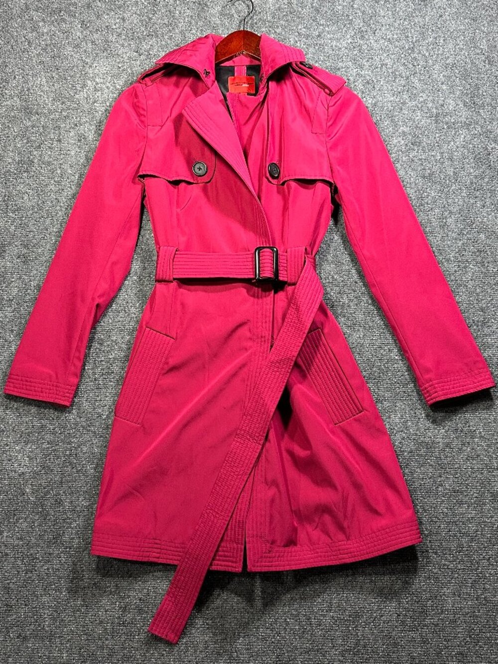 Narcisco Rodriguez Design Nation Jacket Womens XS Magenta Snap Belted Pockets